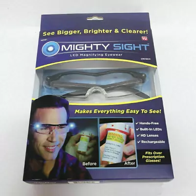 NEW MIGHTY SIGHT LED Magnifying EYEWEAR Battery Glasses Magnifier 160% • $10.96