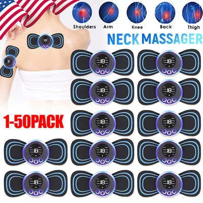 Lot Portable Mini Electric Back Neck Massager Cervical Massage Patch W/Remote  • $7.09