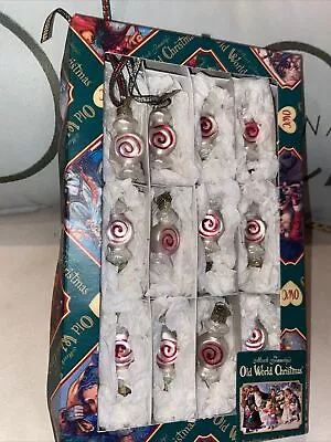 OWC Old World Christmas Set Of 12 Mini Miniature Peppermint Glass Ornaments • $24.99