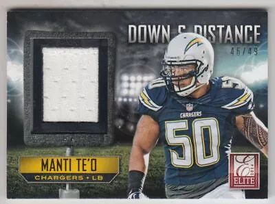 2014 Elite Down And Distance First #20 Manti Te'o Jersey /49 • $9