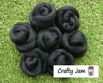 Needle Felting Black Corriedale/Merino. Felting Wool Rovings 45g • £5.19