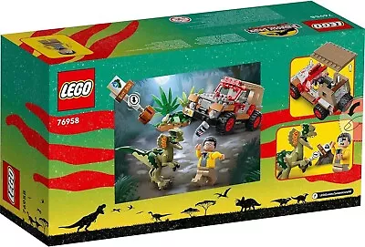 LEGO® Jurassic Park Dilophosaurus Ambush Toy Set With Dino Figure And Jeep Car T • $65.59