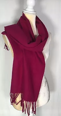 Enzo Mantovani Women Scarf Wrap Shawl Cashmere Wool Blend Hot Pink • $24.23