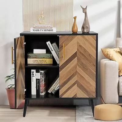 Modern Sideboard Buffet Long Coffee Bar Credenza Storage Cabinet With 2 Doors • $89.99