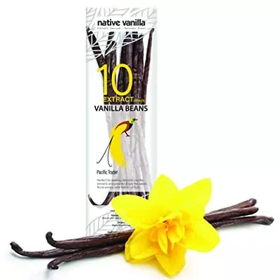 Native Vanilla Grade B Tahitian Vanilla Beans â€“ 10 Total Premium Extract Wh... • $14.47