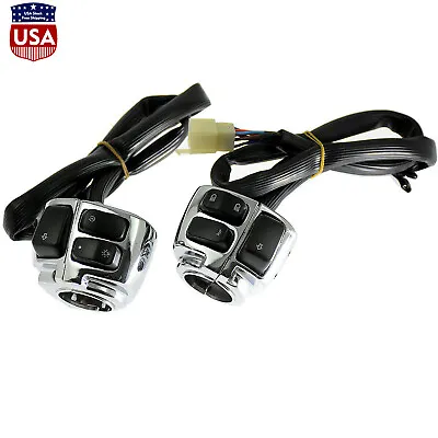 $43.69 • Buy 1  Motorcycle Handlebar Control Switch Housing Wires Harness For Softail Chrome