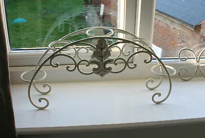 Shabby Chic 2 Cream Metal Candle Holder - Freestanding & Wall Hung • £19.99