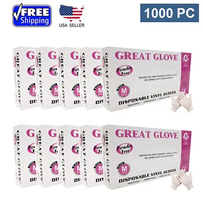 Great Glove Vinyl Powder-Free Gloves 100/1000 Clear S M L XL New FREE SHIPPING • $49.95