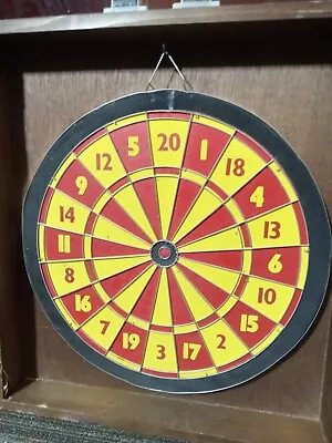 Regent Vintage  The Ships Inn  Dart Board & Wood Cabinet Game Looks Great! • $77.44