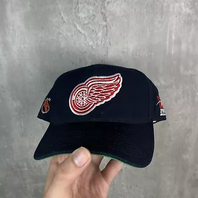 Vintage Detroit Red Wings Sports Specialties Center Ice Snapback Hat NHL Plain • $47.99