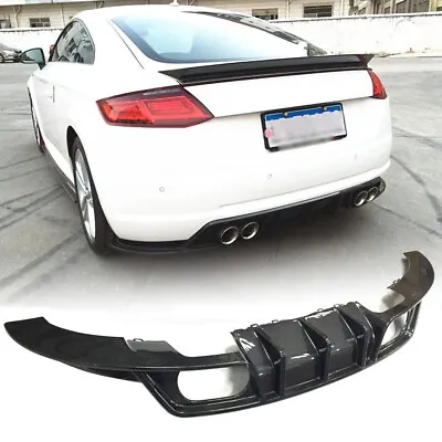 Fit For Audi TT MK3 Base 2015-2017 Carbon Fiber Rear Bumper Diffuser Lip Spoiler • $522.49