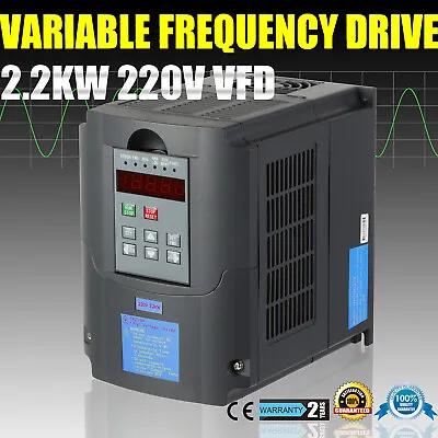 3HP 2.2KW Variable Frequency Drive Inverter VFD 10A 220V Motor Speed Control VSD • £81.58