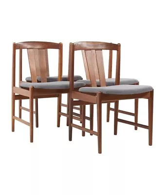 Folke Ohlsson For Dux Mid Century Teak Wishbone Dining Chairs - Set Of 4 • $2747
