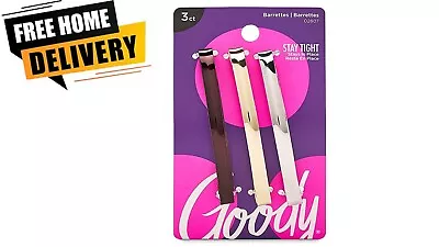 Goody Hair Barrettes Metal Assorted Colors 3-Count 1942289 • $6.99