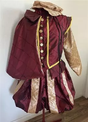 Elizabethan Tudor Renaissance Shakespeare Cape Doublet Slops & Hat Custom M - XL • $175