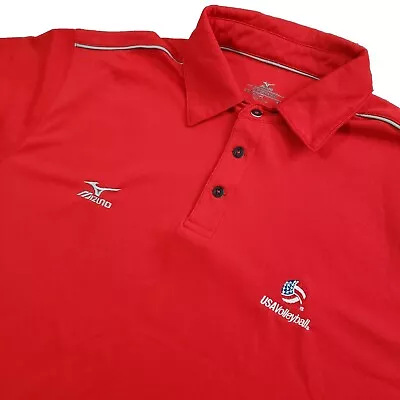 USA Volleyball Polo Shirt Mens XL Red Short Sleeve Mizuno • $29.99