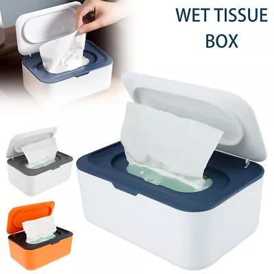 Wet Wipes Tissue Dispenser Paper Box Holder Storage Case With Lid Home Office╙ • £8.52