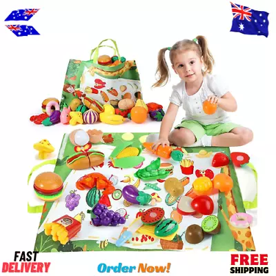 Pretend Play Food Set For Children Toys For 3 Year Old Girls Cutting Toy Fruits • $36.95