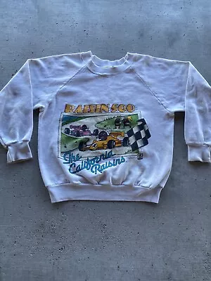 Vintage California Raisins 500 Indy Racing Kids Medium Sun Graphic Sweatshirt • $15