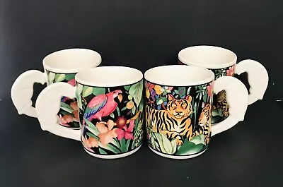 Rain Forest By Vitromaster COFFEE Cups Mug 12 Oz -Animals Jungle Border 1993 (4) • $11.99