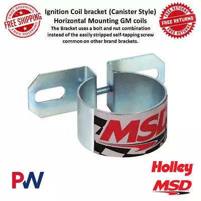 MSD Ignition Coil Bracket Canister Style Horizontal Mounting GM Coils #8213 • $35.14