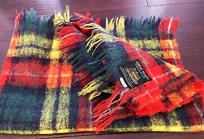 Vintage Robert Burns Mohair Plaid Buchanan Blanket 66 X 51  MINT! Scotland Made • $33.99