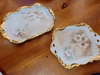 Vintage Hand Painted Limoges Vanity Perfume And Jewlery Trays .Sold As A Set. • $50