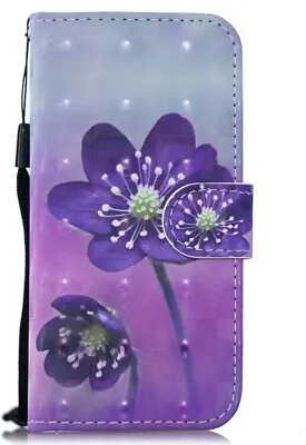 Case For Huawei Y7 2018 / Honor 7C 3D PU Leather Wallet Case Purple Floral UK  • £6.99