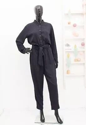 Marimekko X Uniqlo Jumpsuit Black/Blue Polka Dots Belted Playsuit S • $74.42