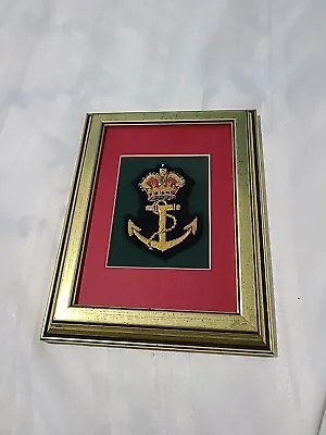 Vtg Military Patch Royal Canadian Navy Badge Bullion Variant Seaman Framed • $9.99