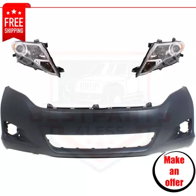 Front Bumper Cover And Headlights Kit Of 3 Pc For 2009-2011 Toyota Venza Base • $356.99