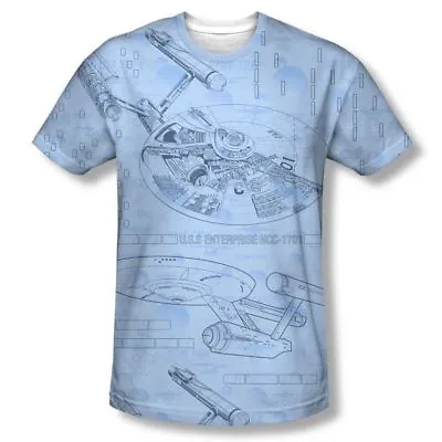 Star Trek The Original Series Enterprise Cut-Away Blue Print T-Shirt NEW UNWORN • $24.75