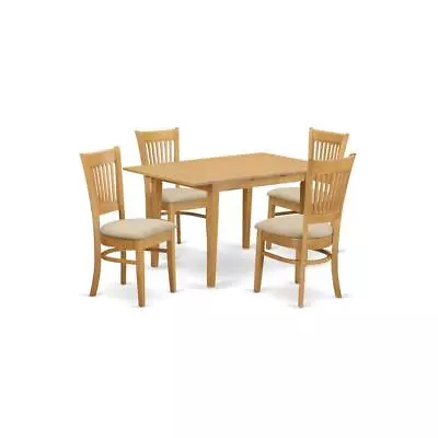 NOVA5-OAK-C 5 PC Table And Chairs Set - Kitchen Dinette Table And 4 Kitchen... • $438.70