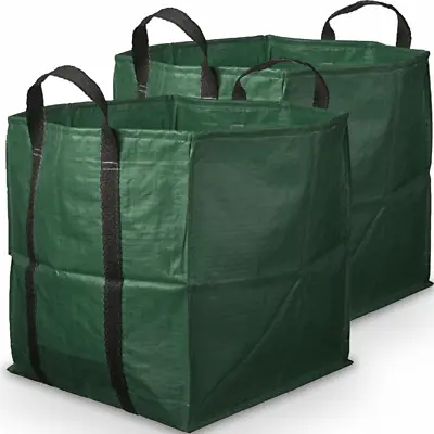 £8.95 • Buy Set Of 2 Waste Bag Garden Handles Bin Rubbish Reusable Waterproof Rubbish Bags