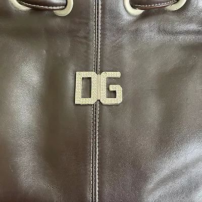 £50 • Buy Quality Soft Leather Dolce Gabbana Handbag, Diamante Studs & Logo. Brown, Ex Con