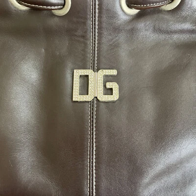 £50 • Buy Quality Soft Leather Dolce Gabbana Handbag, Diamante Studs & Logo. Brown, Ex Con