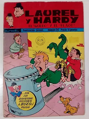 LAUREL & HARDY #56 Printed In Spanish In SWEDEN 1973 EL GORDO Y EL FLACO + BOZO • £12.04