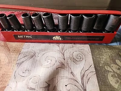 Mac 10Pc Metric 3/8 Drive Semi Deep Impact Swivel Universal Socket Set 10MM 19MM • $350