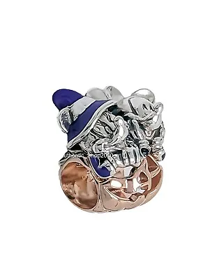 New PANDORA Disney Mickey Mouse & Minnie Mouse Halloween Pumpkin Charm 782816C01 • $80.75