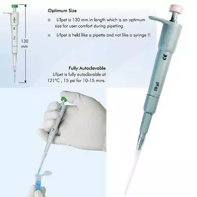 $23.95 • Buy Micropipette, 10uL, Fixed Volume, Autoclavable