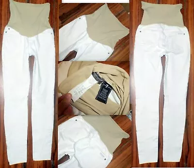 7 For All Mankind Full Panel Maternity Skinny White Pull On Stretch Jeans 25 Ank • $29.99