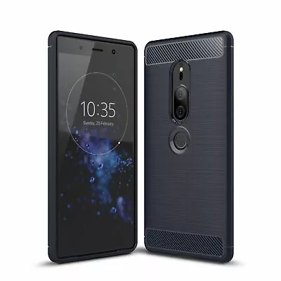 $9.86 • Buy Protection Case For Sony Xperia XZ2 Premium Case Cover Bumper Carbon Blue