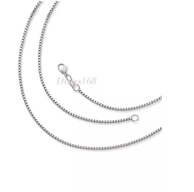 Solid 925 Sterling Silver 16/18/20/22/24/26/28/30/32  Italian Box Chain Necklace • $15.99