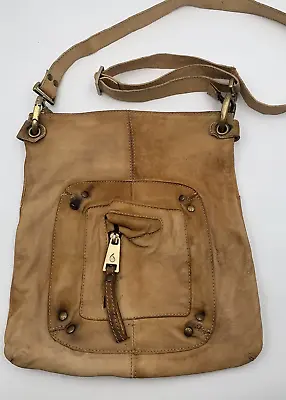 Marco Buggiani Leather Satchel Light Brown Bag Made In Italy Purse • $25.99