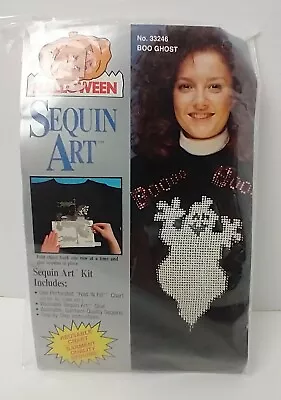 Vintage Halloween Sequin Art Kit Sweater Decorating Craft Ghost Pattern • $7.99