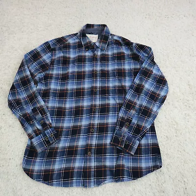 Weatherproof Shirt Men Large Blue Cotton Flannel Long Sleeve Outdoor Hike Hiking • $13.90