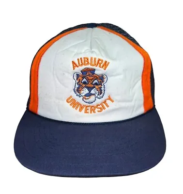 VTG 80s Auburn Tigers University Mesh Trucker Snapback Hat Cap Advantage • $23.74