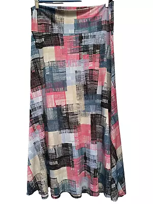 LuLaRoe MAXI Skirt/ STRAPLESS Dress Womens Size 2XL Patch Grid • $15