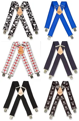 £10.11 • Buy Mens Heavy Duty Trouser Braces Metal Clip Wide Work Various Plain & Patterns