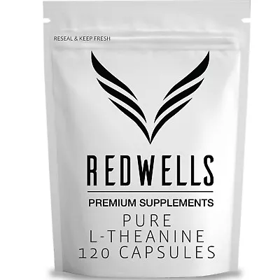 L-Theanine Capsules REDWELLS Anxiety Stress No Additives Strong 300mg - 120 Pack • £14.95